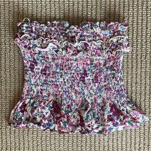 Skylar + Madison floral ruffled tube top